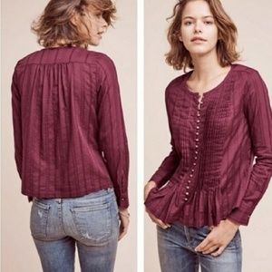 Maeve Anthropologie Gelise Peplum Top